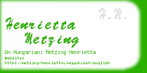 henrietta metzing business card